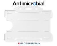 Suport card rigid orizontal alb cu o fata libera - antimicrobian